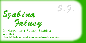 szabina falusy business card